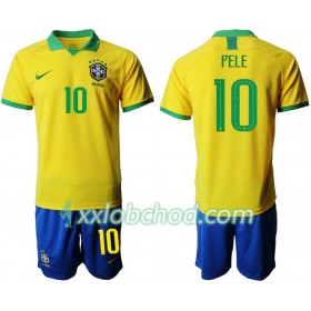 Fotbalové dresy Brazílie PELE 10 Dětské Domácí Dres Copa América 2019 Krátký Rukáv